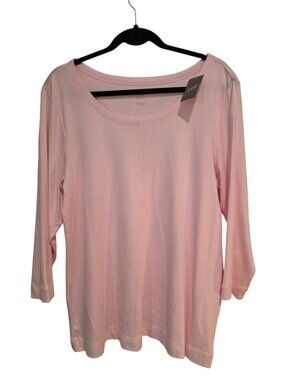 New With Tags J. Jill Fabulous Feminine Light Pink Soft Top Shirt Size Large